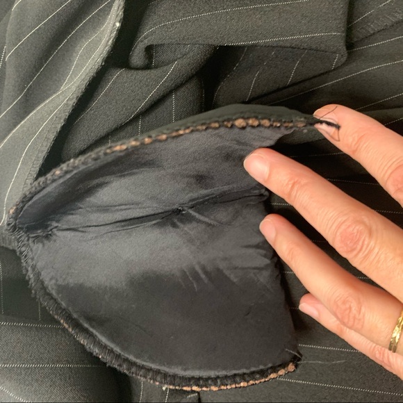 Vintage Black Pinstripe One Button Blazer COUNTESS - Picture 11 of 15